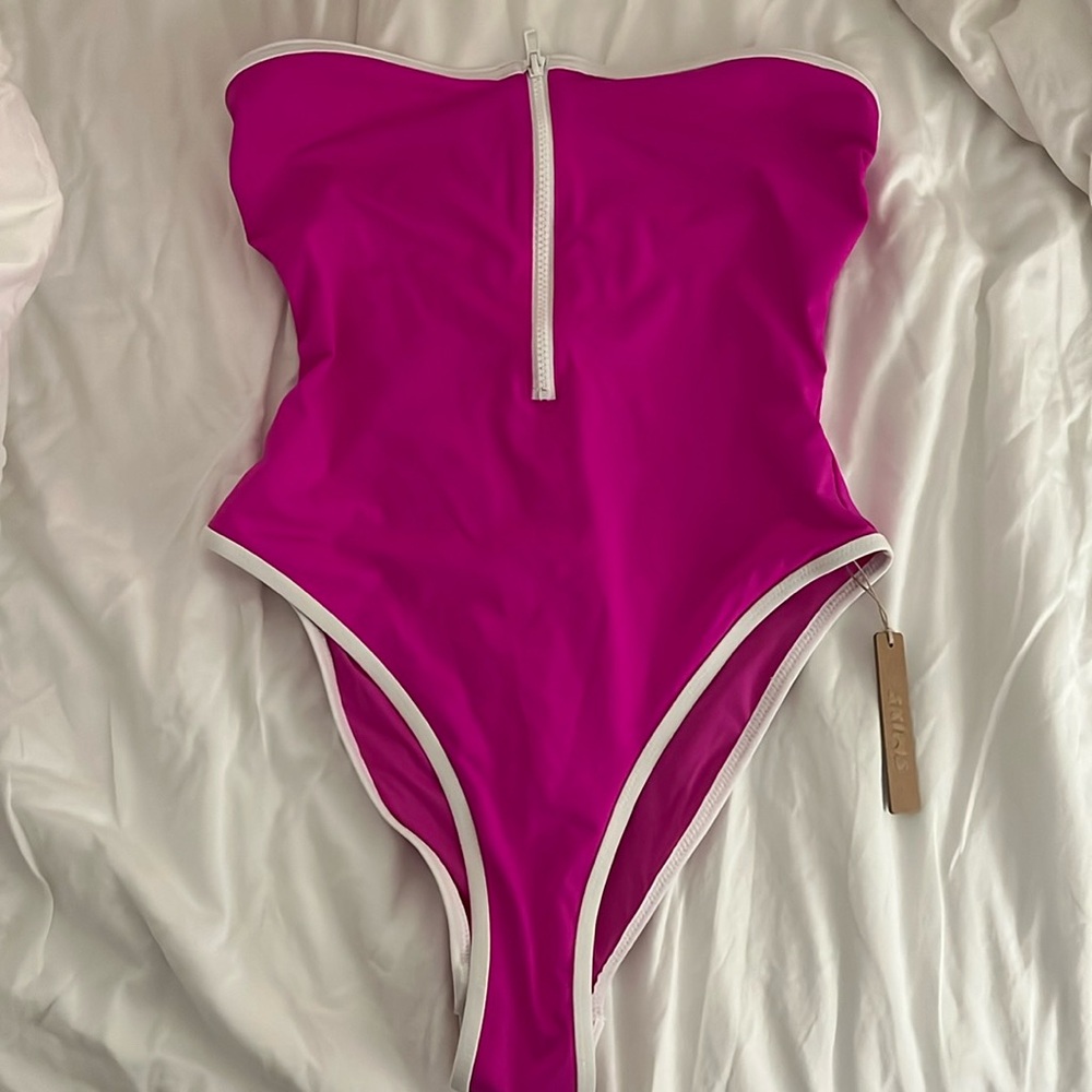 SKIMS Pink One Piece Swimsuit
